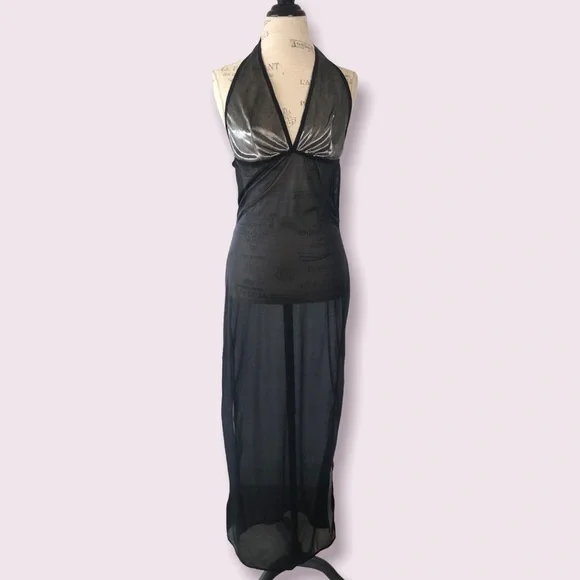 Vintage | Dresses | Black Sheer Babydoll Maxi Dress | Poshmark